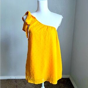 SHEIN One Shoulder Top in Mustard with Gold Detail ~ EUC ~ Sz Large fits like XL